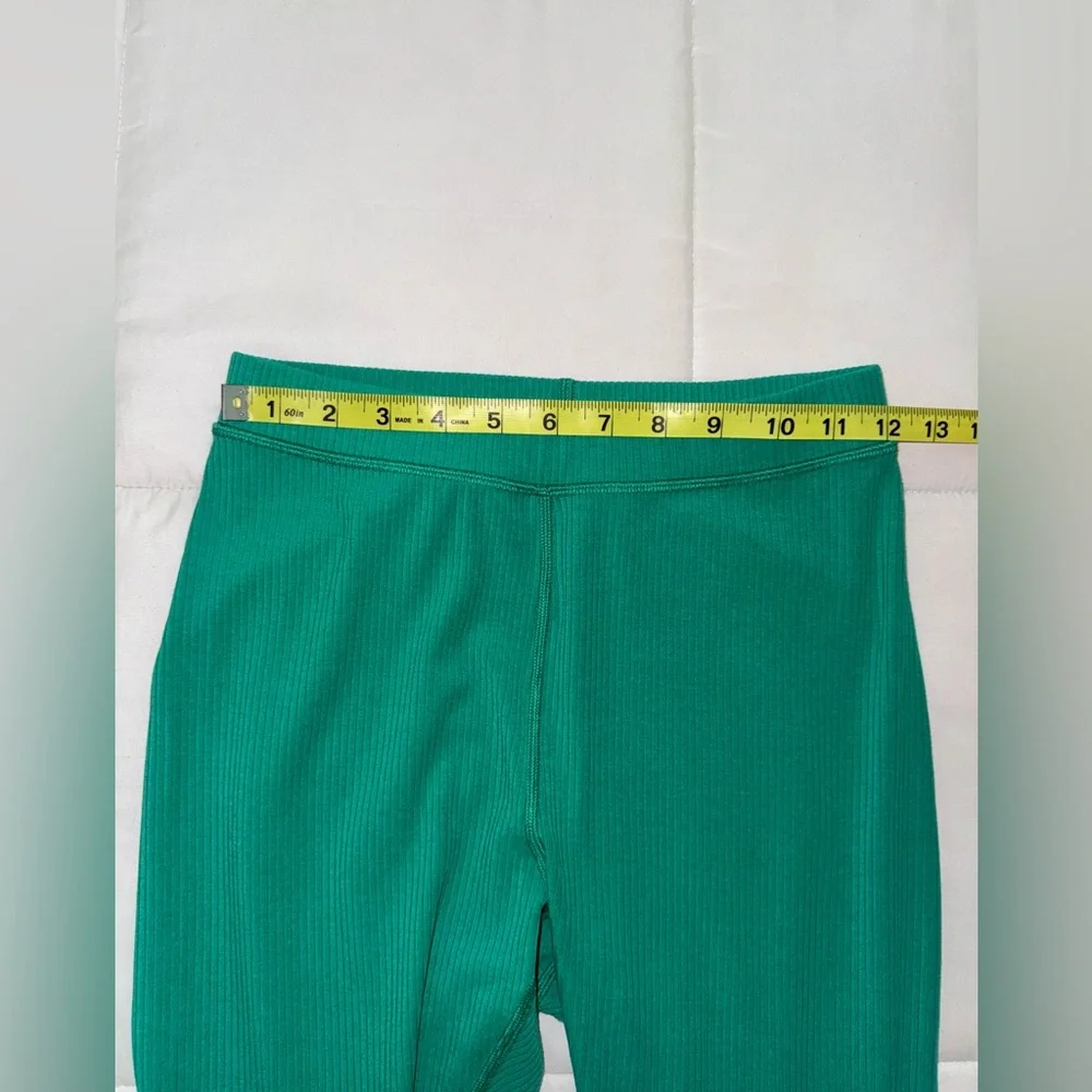 ALO YOGA Ribbed High-Waist 7/8 Blissful Legging - Emerald Green teal turquoise